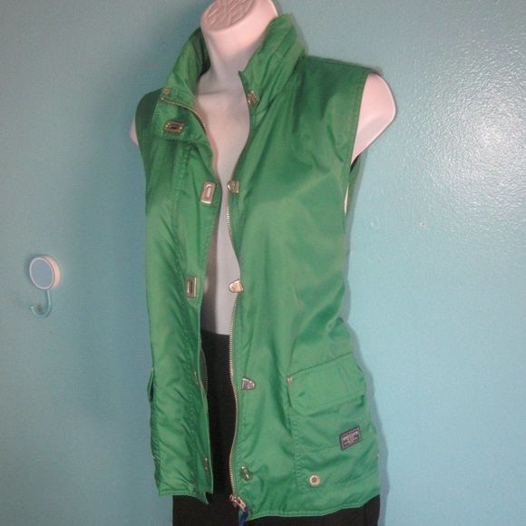 Ralph Lauren Womens Size M Marine Sailing Team Green Sleeveless Jacket w/  Hood - Picture 9 of 12
